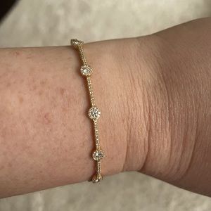 14k Yellow Gold Diamond Bangle